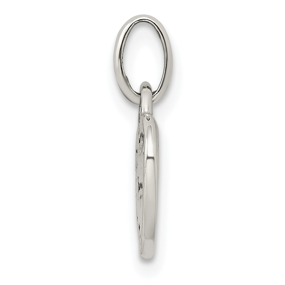 Sterling Silver Antiqued And Polished Hope Heart Charm