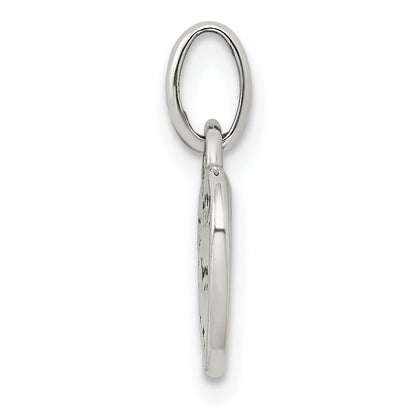 Sterling Silver Antiqued And Polished Hope Heart Charm