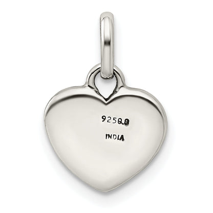 Sterling Silver Antiqued And Polished Hope Heart Charm