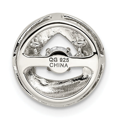 Sterling Silver Plat-Plate Rose-Tone Vibrant Swar Zirconia Chain Slide