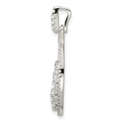 Sterling Silver Cz Circle Pendant