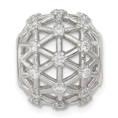 Sterling Silver Cz Slide Pendant