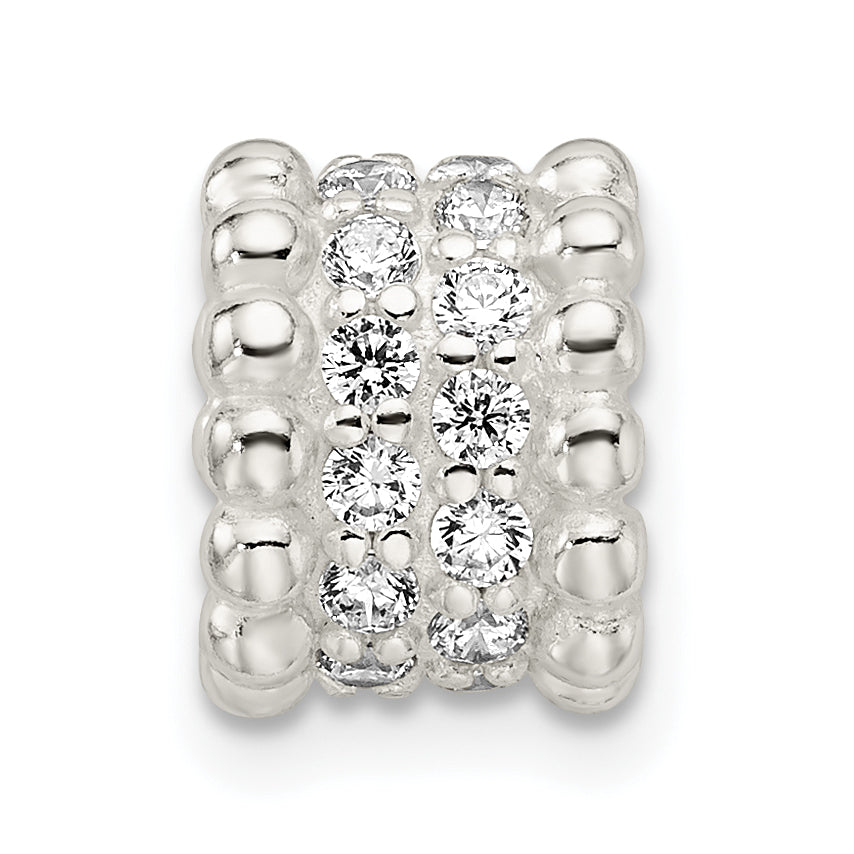 Sterling Silver Cz Chain Slide