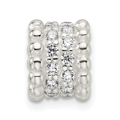 Sterling Silver Cz Chain Slide