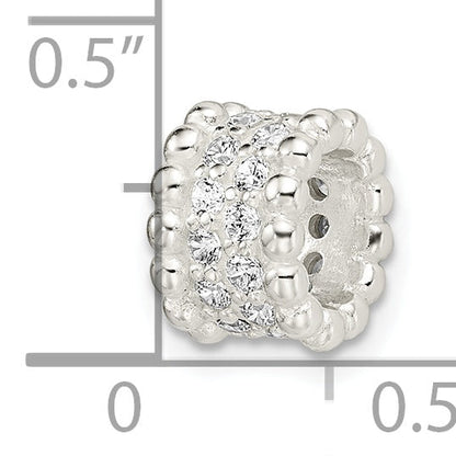 Sterling Silver Cz Chain Slide