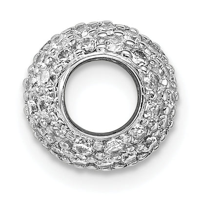 Sterling Silver Rhodium-Plated Cz Bead Pendant