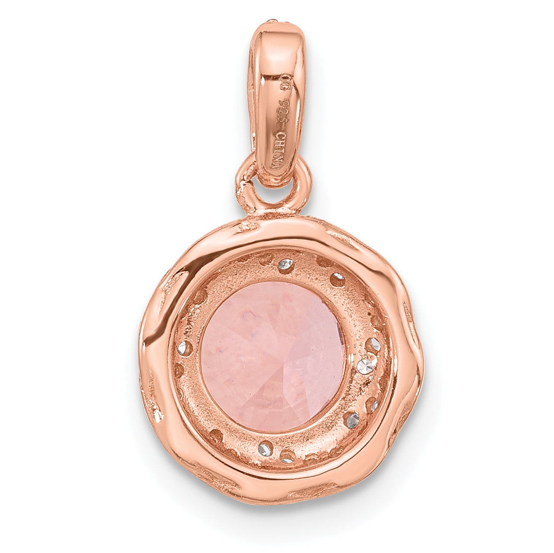 Sterling Silver Rose-Tone Crystal Pendant