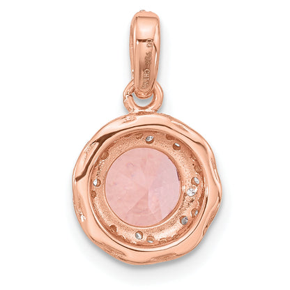 Sterling Silver Rose-Tone Crystal Pendant