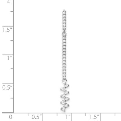 Sterling Silver Rhodium Plated Cz Pendant
