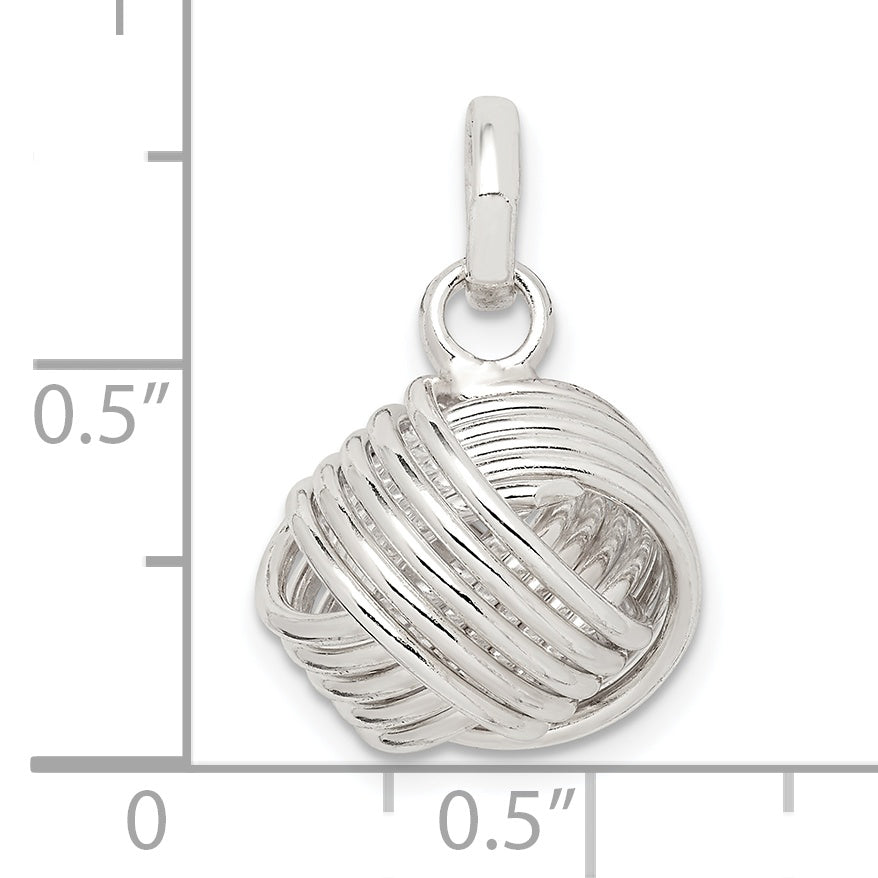 Sterling Silver Love Knot Large Pendant