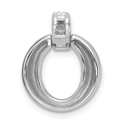 Sterling Silver Rhodium Plated Cz Pendant