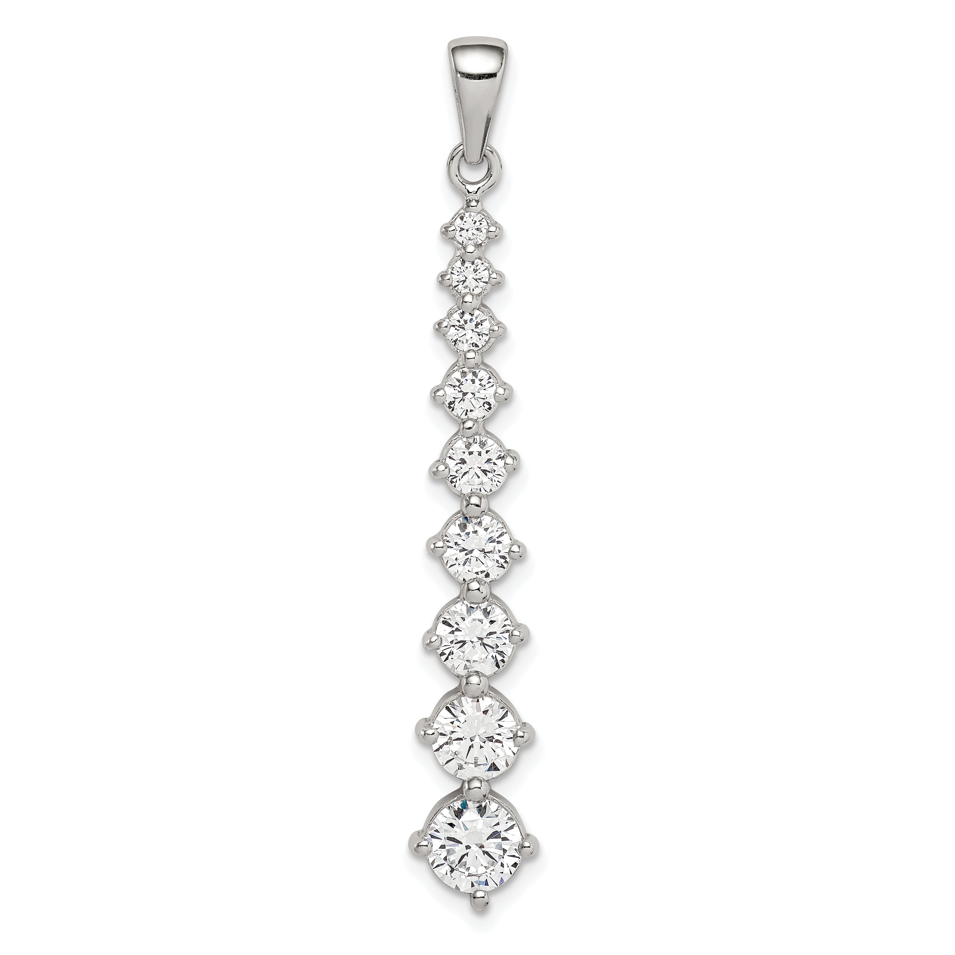 Sterling Silver Fancy Cz Pendant