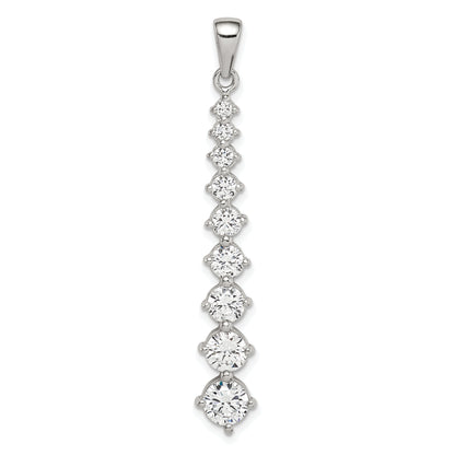 Sterling Silver Fancy Cz Pendant
