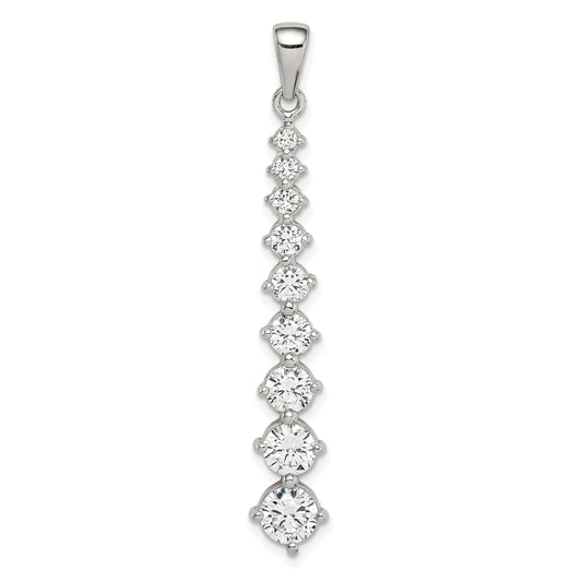 Sterling Silver Fancy Cz Pendant