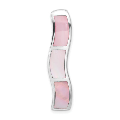 Sterling Silver Pink Mother Of Pearl Wavy Pendant