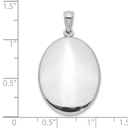 Sterling Silver Rhodium-Plated Polished Oval Open Pendant
