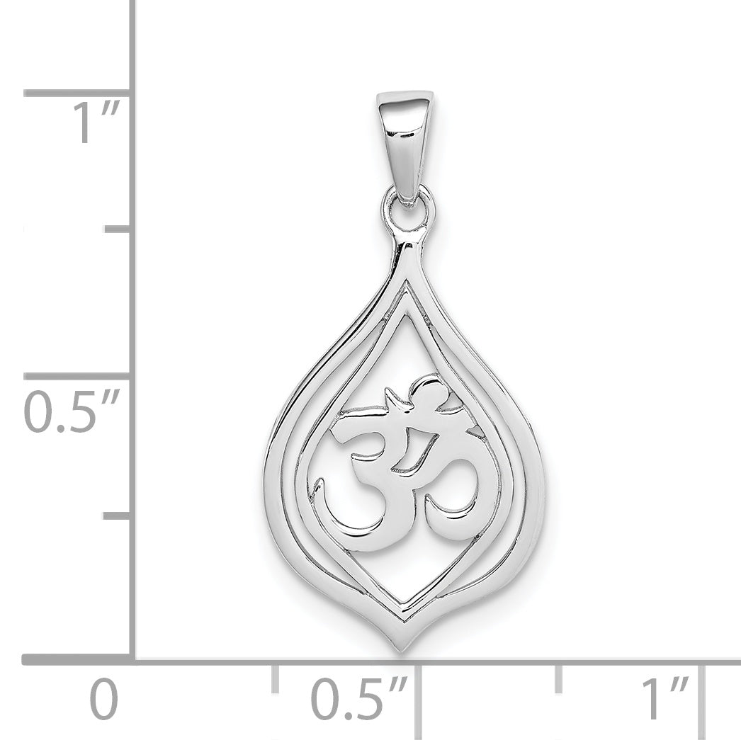 Sterling Silver Rhodium-Plated Om Pendant