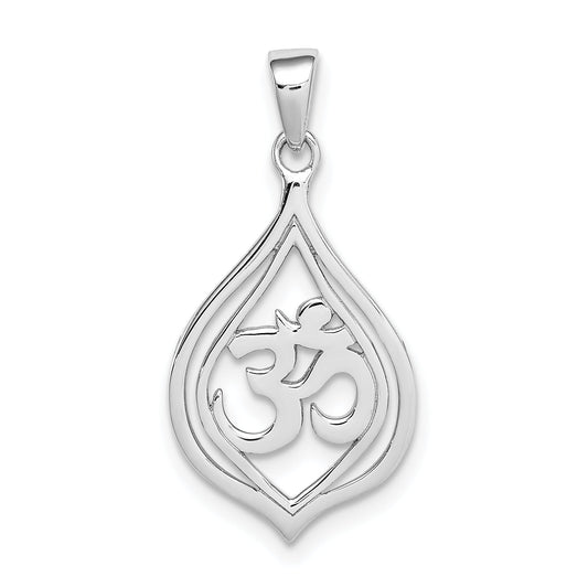 Sterling Silver Rhodium-Plated Om Pendant