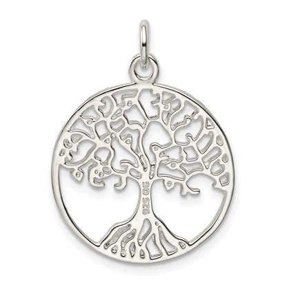 Sterling Silver Polished Tree Of Life Pendant