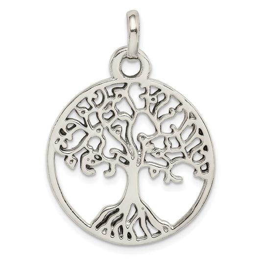 Sterling Silver Polished Tree Of Life Pendant