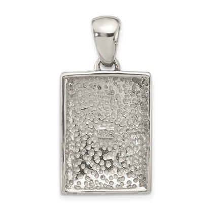 Sterling Silver Pink & Blue Mother Of Pearl Sunburst Design Pendant
