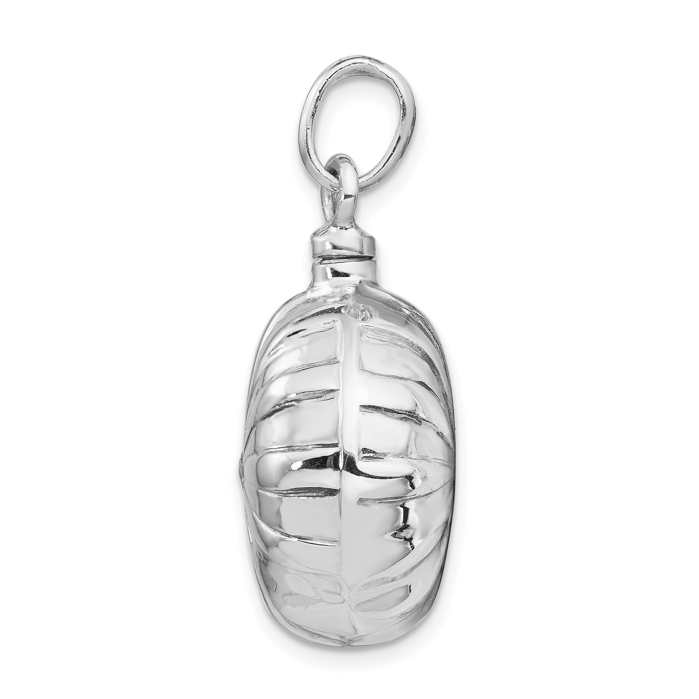 Sterling Silver Rhodium-Plated Puffed Ash Holder Pendant
