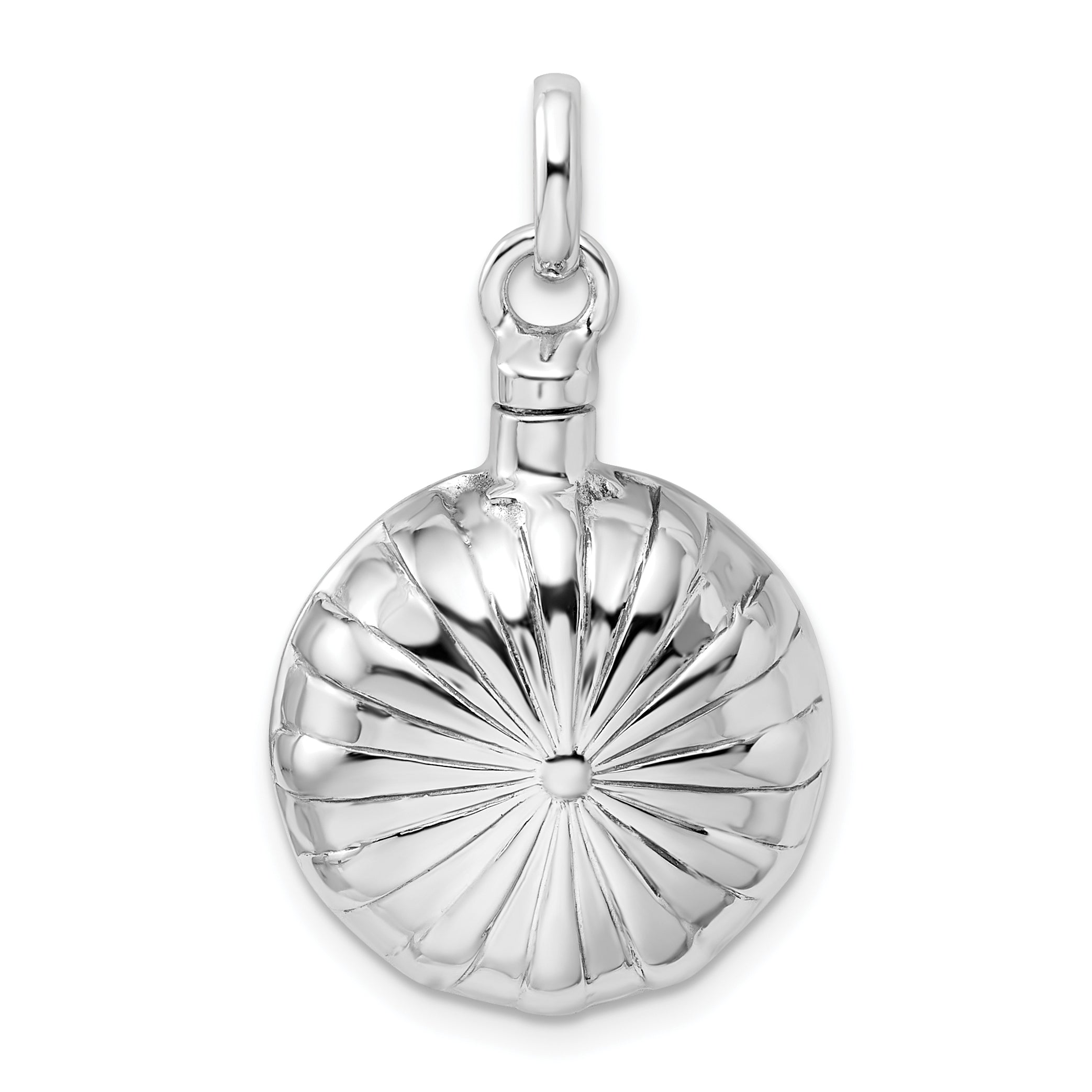 Sterling Silver Rhodium-Plated Puffed Ash Holder Pendant