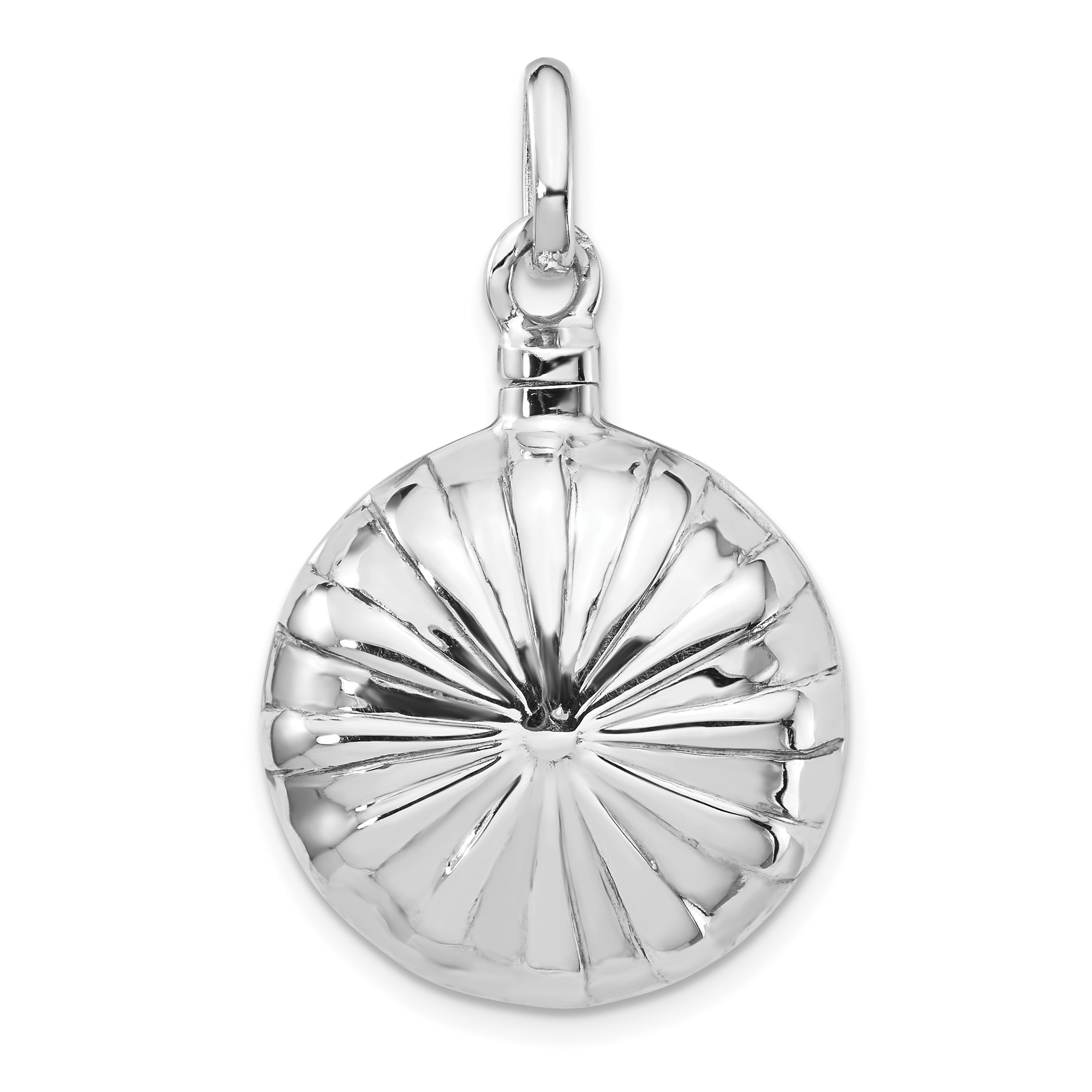 Sterling Silver Rhodium-Plated Puffed Ash Holder Pendant