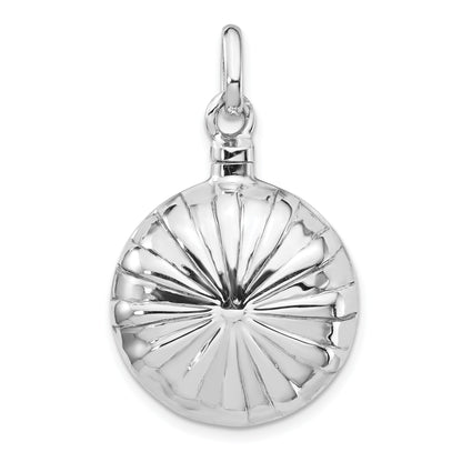 Sterling Silver Rhodium-Plated Puffed Ash Holder Pendant