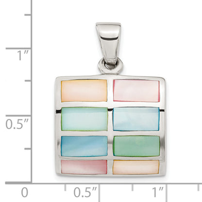 Sterling Silver Multicolored Mother Of Pearl Pendant