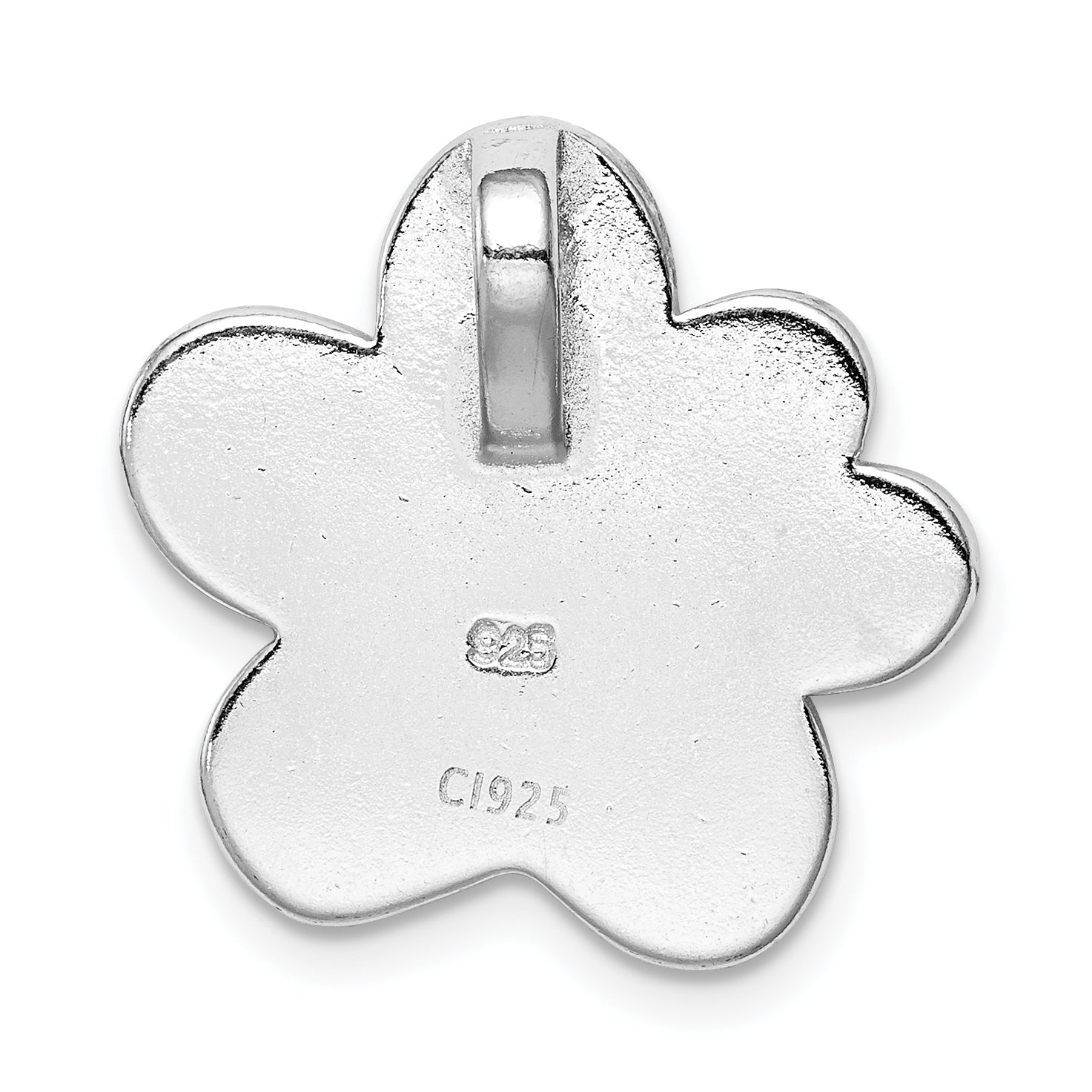 Sterling Silver Rhodium-Plated Created Opal Inlay Paw Print Chain Slide