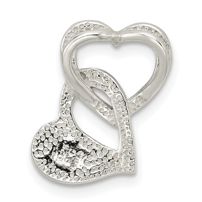 Sterling Silver Intertwined Hearts Chain Slide