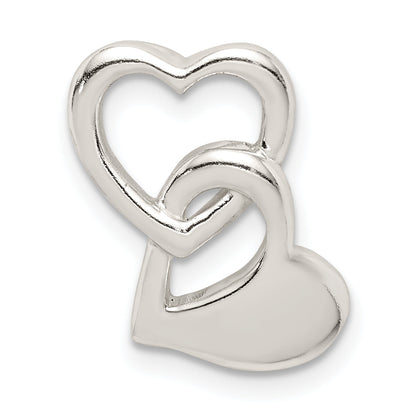 Sterling Silver Intertwined Hearts Chain Slide