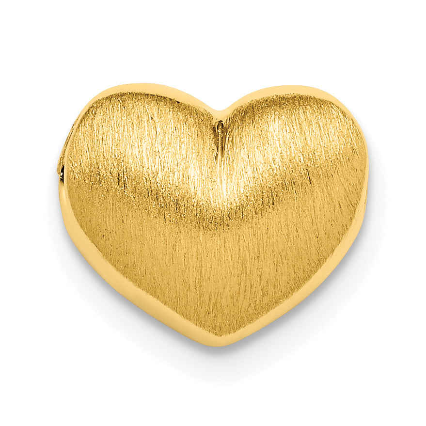 Sterling Silver Gold-Plated Scratch Finish Heart Chain Slide