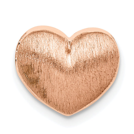 Sterling Silver Rose Gold-Plated Scratch Finish Heart Chain Slide