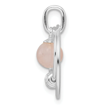 Sterling Silver Polished Pink Quartzite In Circles Pendant