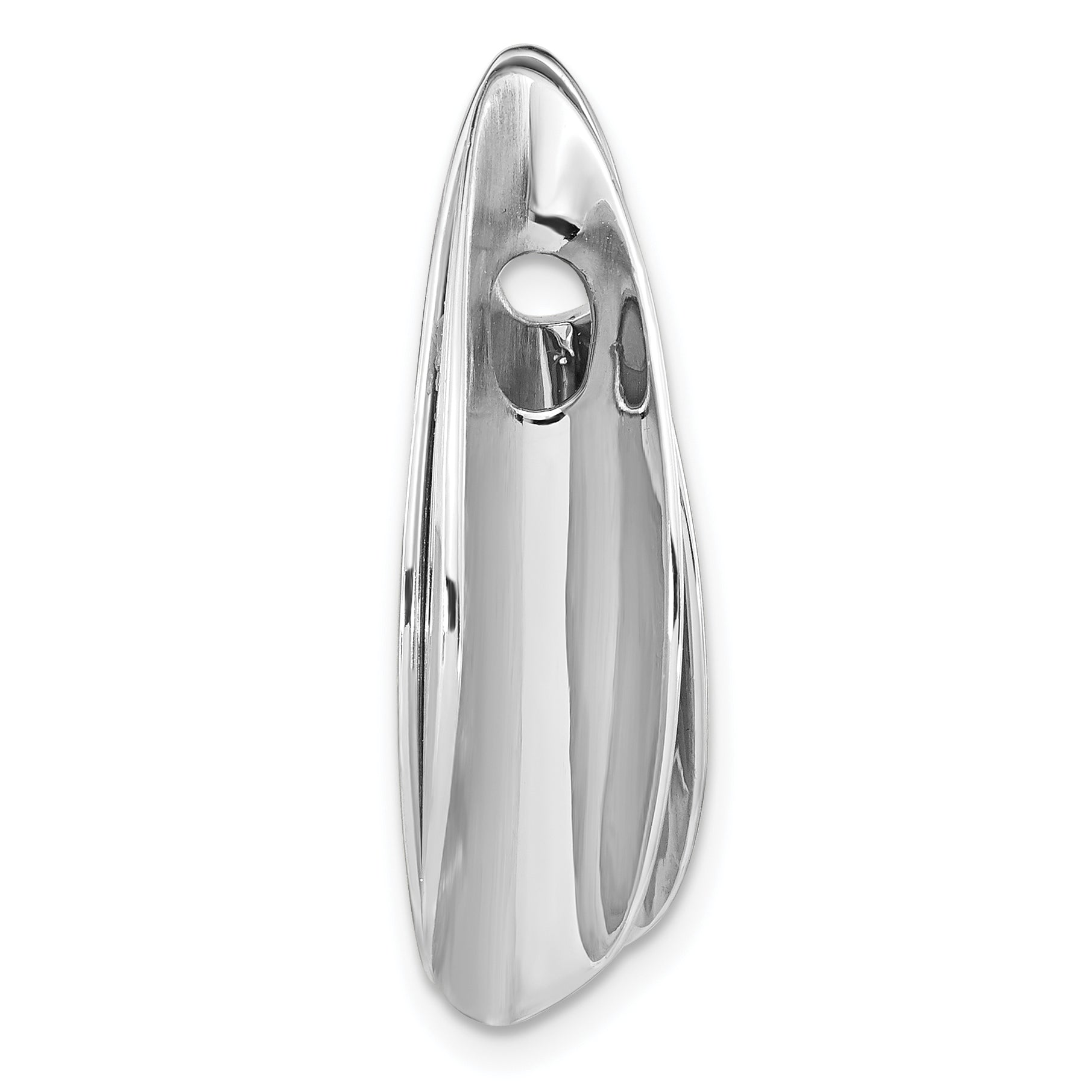 Sterling Silver Rh-Plated Brushed & Polished 2 Piece Pendant