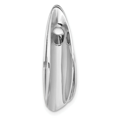 Sterling Silver Rh-Plated Brushed & Polished 2 Piece Pendant