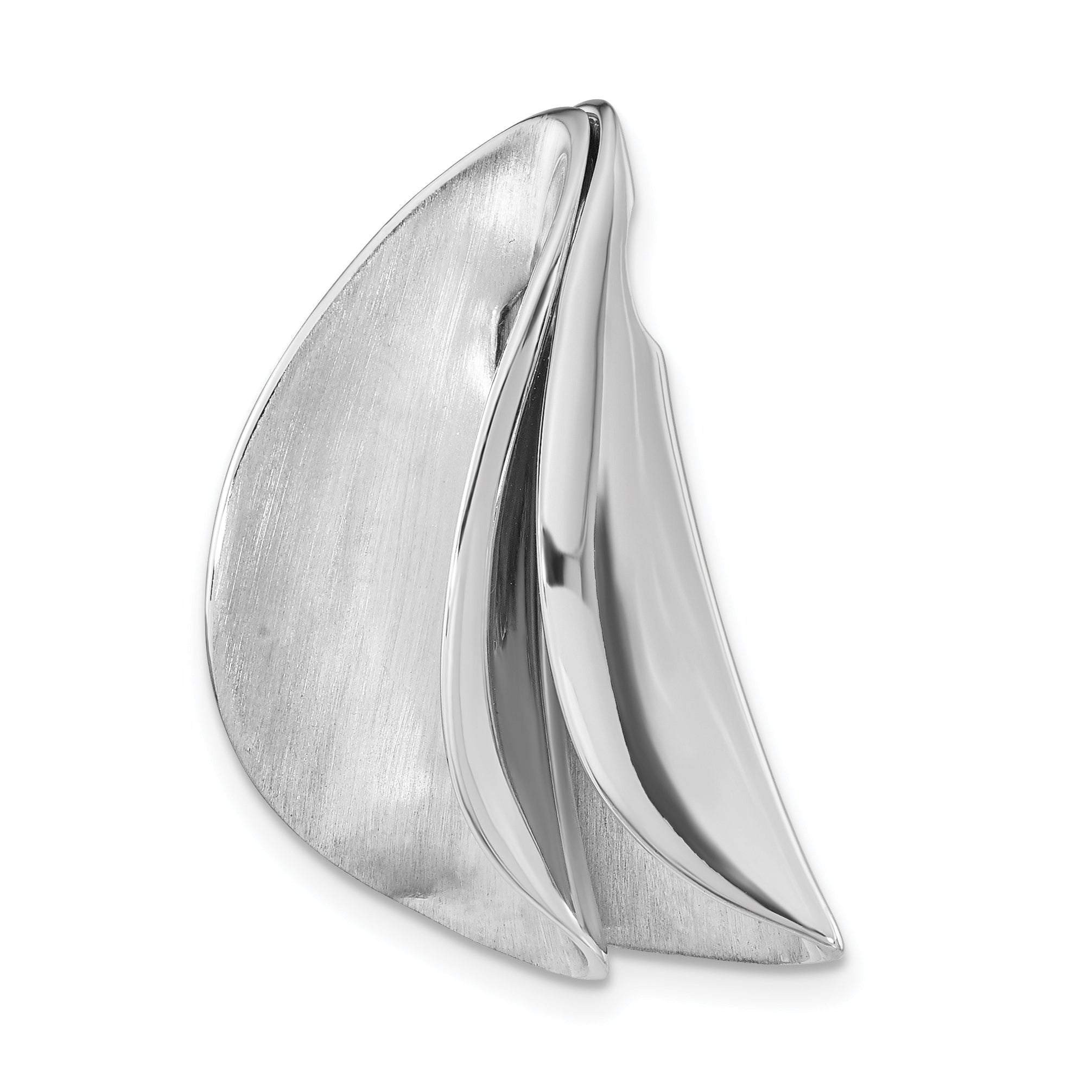 Sterling Silver Rh-Plated Brushed & Polished 2 Piece Pendant