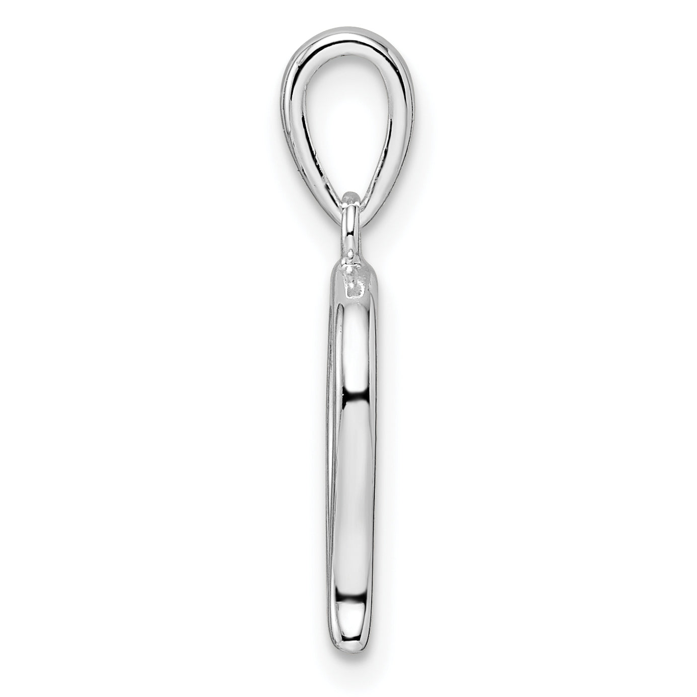 Sterling Silver Polished Open Center Leaf Pendant