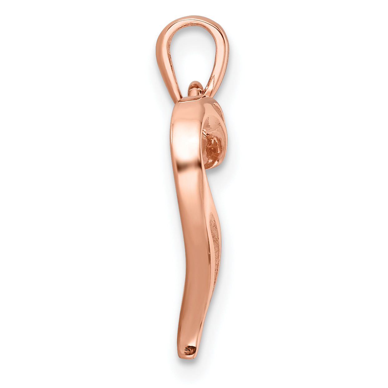 Sterling Silver Rose-Tone Cz Open Heart Pendant