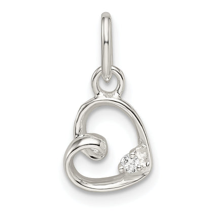 Sterling Silver Cz Heart Pendant