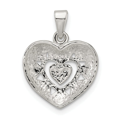 Sterling Silver Polished Heart Pendant