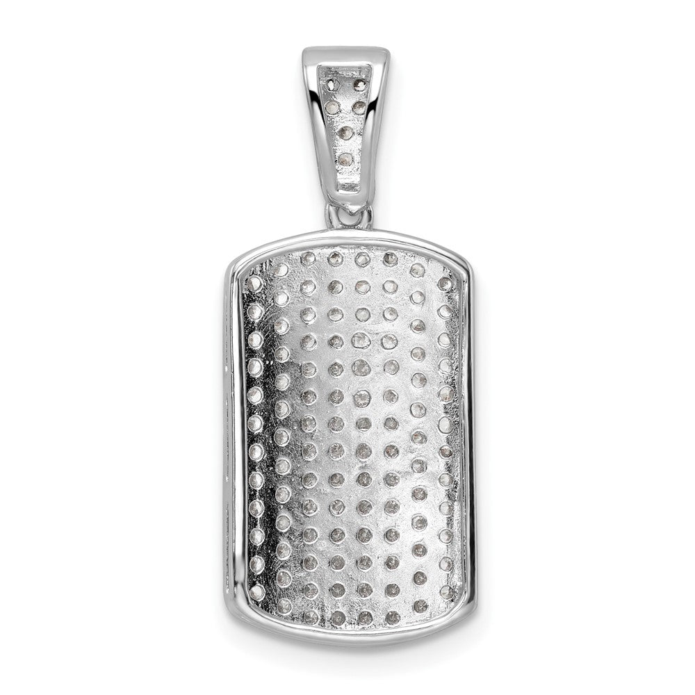 Sterling Silver Rhodium-Plated Polished Cz Pendant