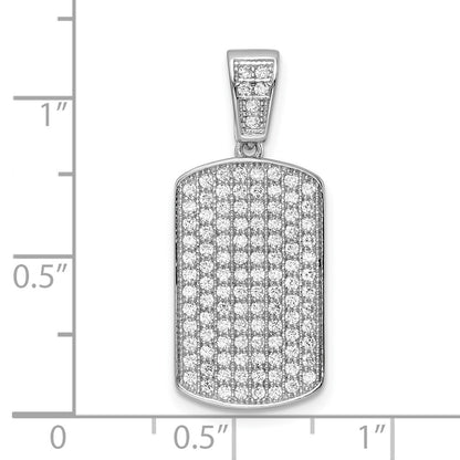 Sterling Silver Rhodium-Plated Polished Cz Pendant