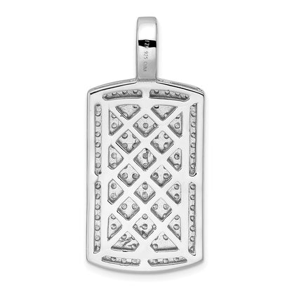 Sterling Silver Rhodium-Plated Polished Cz Pendant