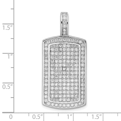 Sterling Silver Rhodium-Plated Polished Cz Pendant