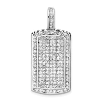 Sterling Silver Rhodium-Plated Polished Cz Pendant