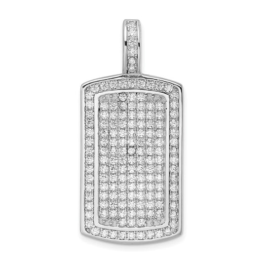 Sterling Silver Rhodium-Plated Polished Cz Pendant