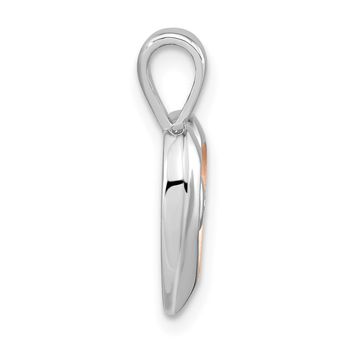 Ss/Rose Plated Sterling Silver Rh-Plated & Rose Gold-Plated Diamond Heart Pendant